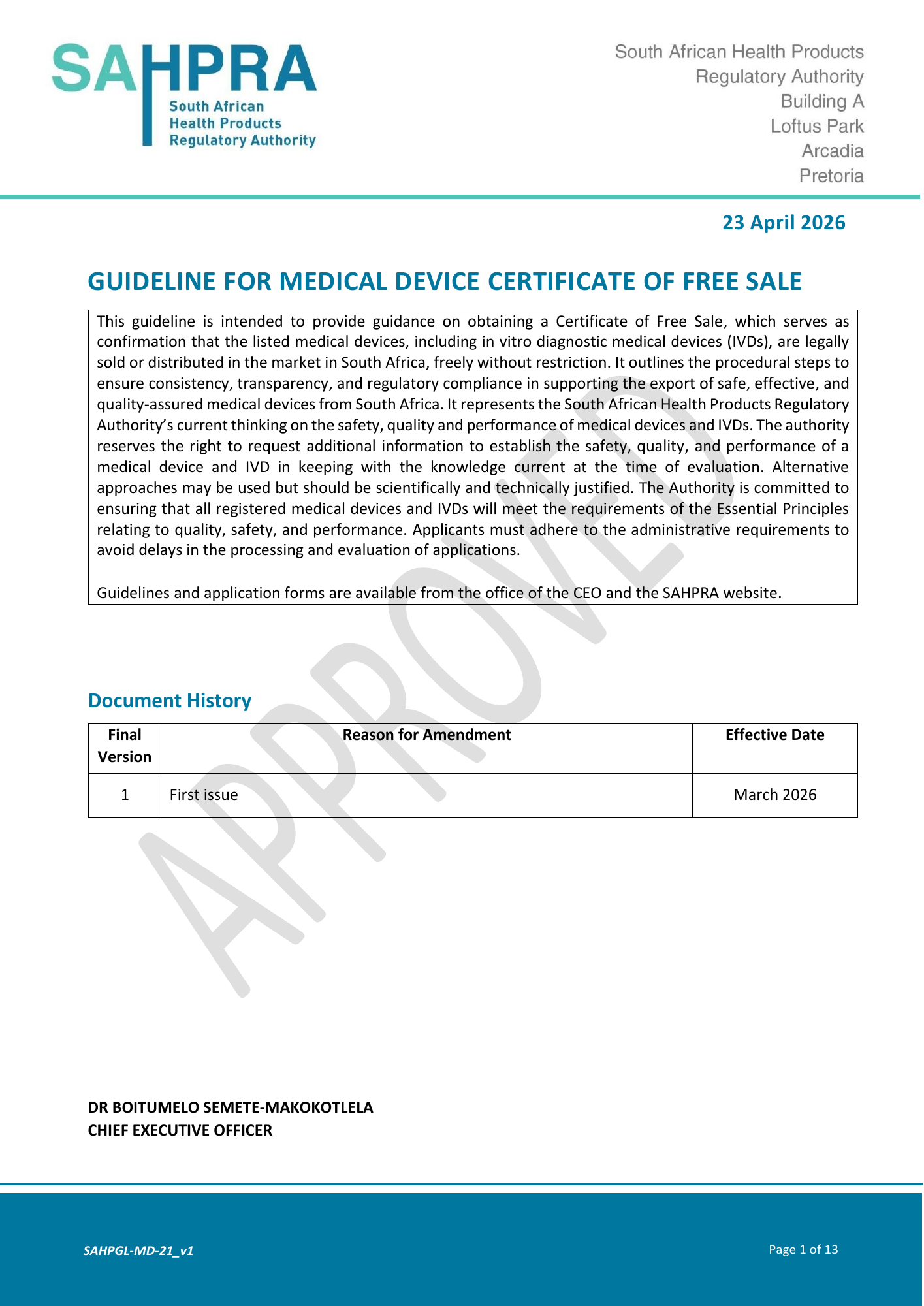 SAHPGL-MD-21 Version 1 — original PDF page 1