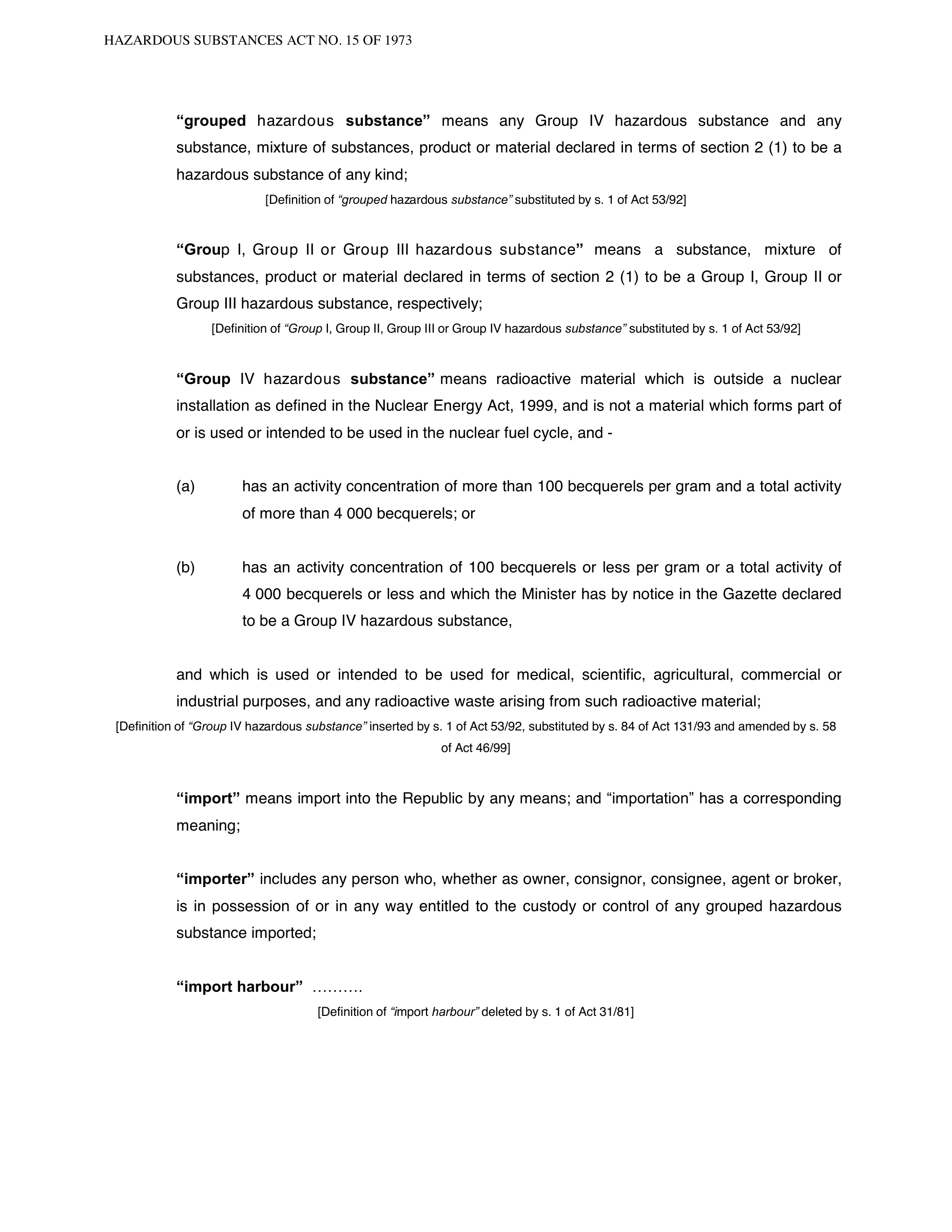 Hazardous Substances Act 15 of 1973 — complete original official PDF page 5