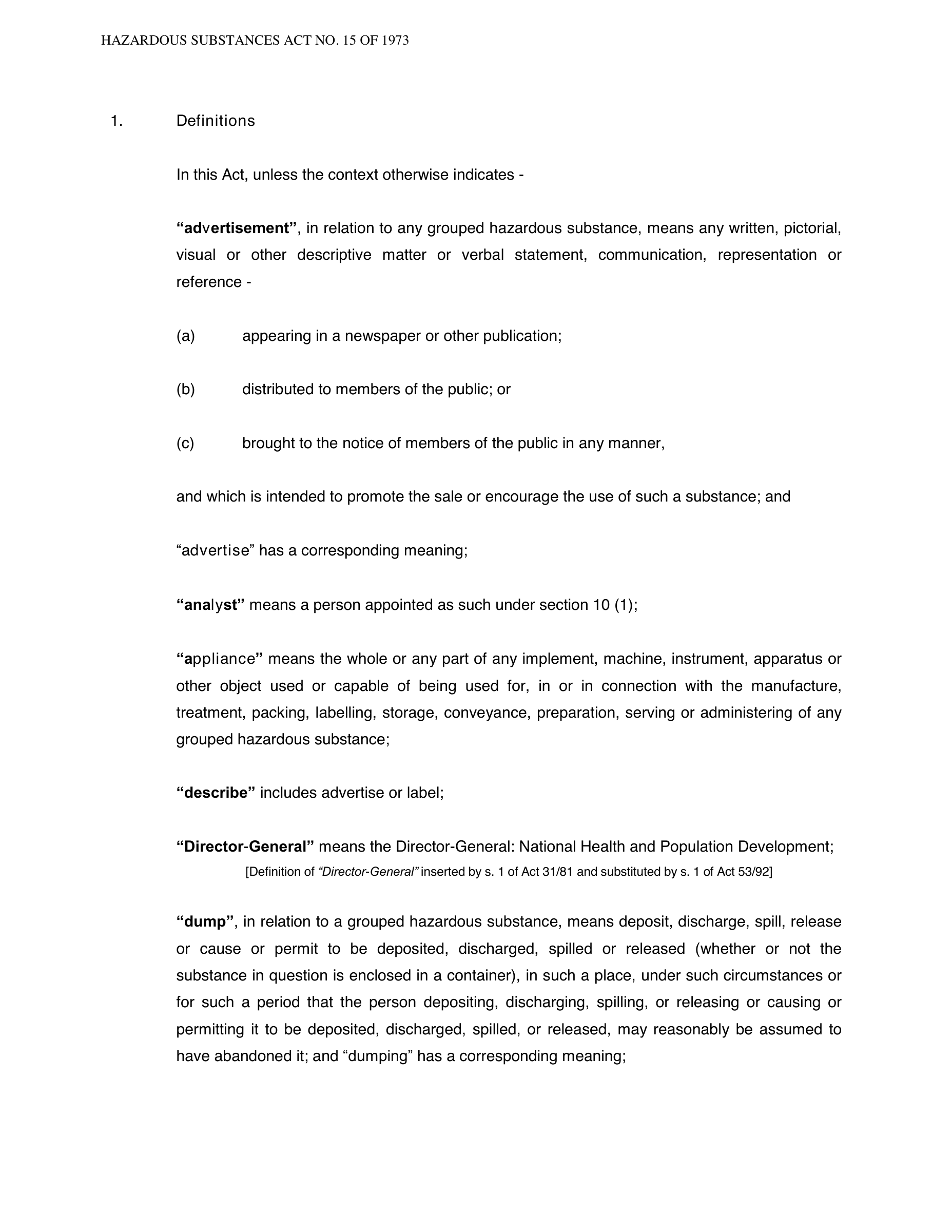 Hazardous Substances Act 15 of 1973 — complete original official PDF page 3