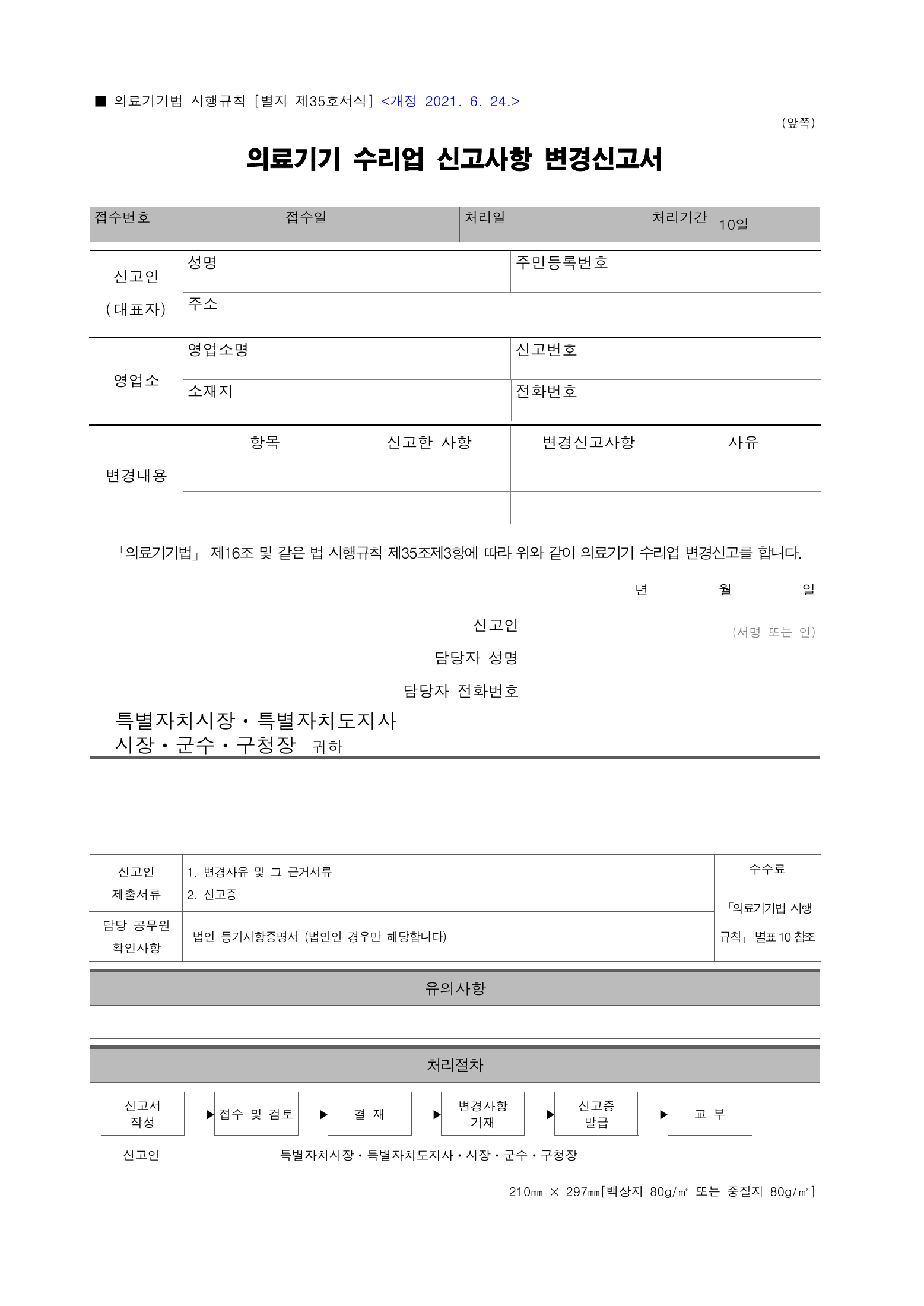 Official Korean Medical Devices Act Enforcement Rule 총리령 제2127호 full selected PDF export, physical page 207 of 251; original image governs native search text.