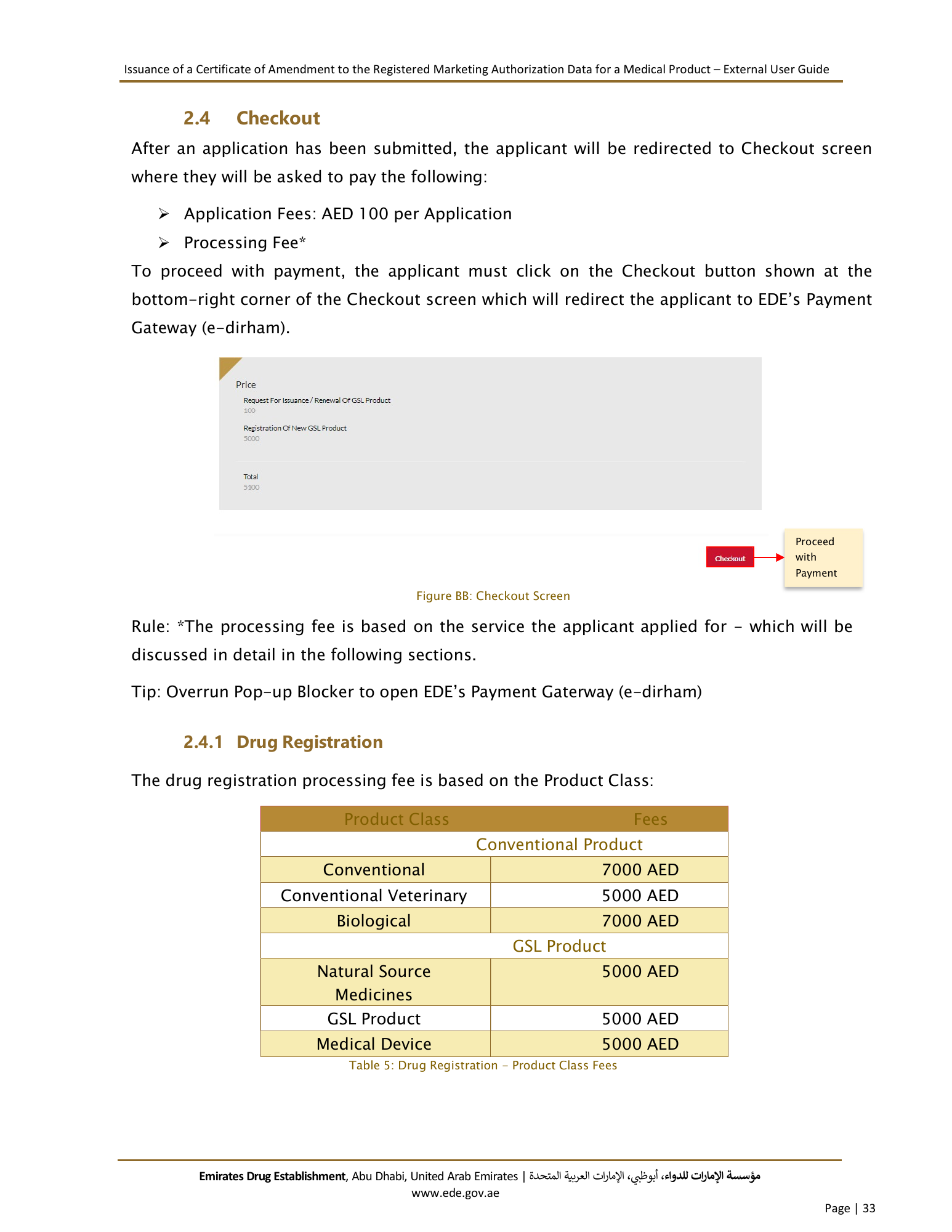 External User Guide — Issuance of a Certificate of Amendment to the Registered Marketing Authorization Data for a Medical Product — original physical PDF page 31; full original layout and figures retained.