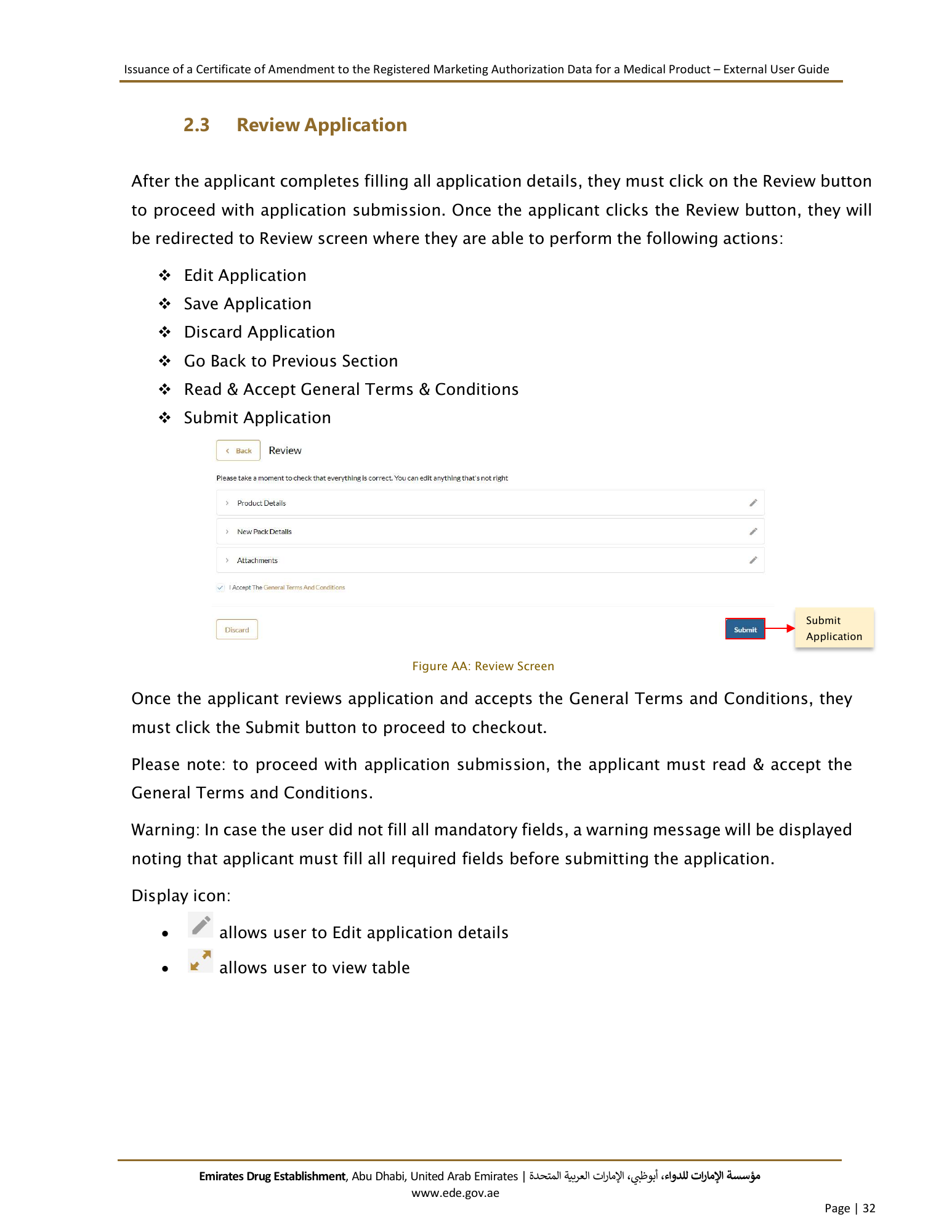 External User Guide — Issuance of a Certificate of Amendment to the Registered Marketing Authorization Data for a Medical Product — original physical PDF page 30; full original layout and figures retained.