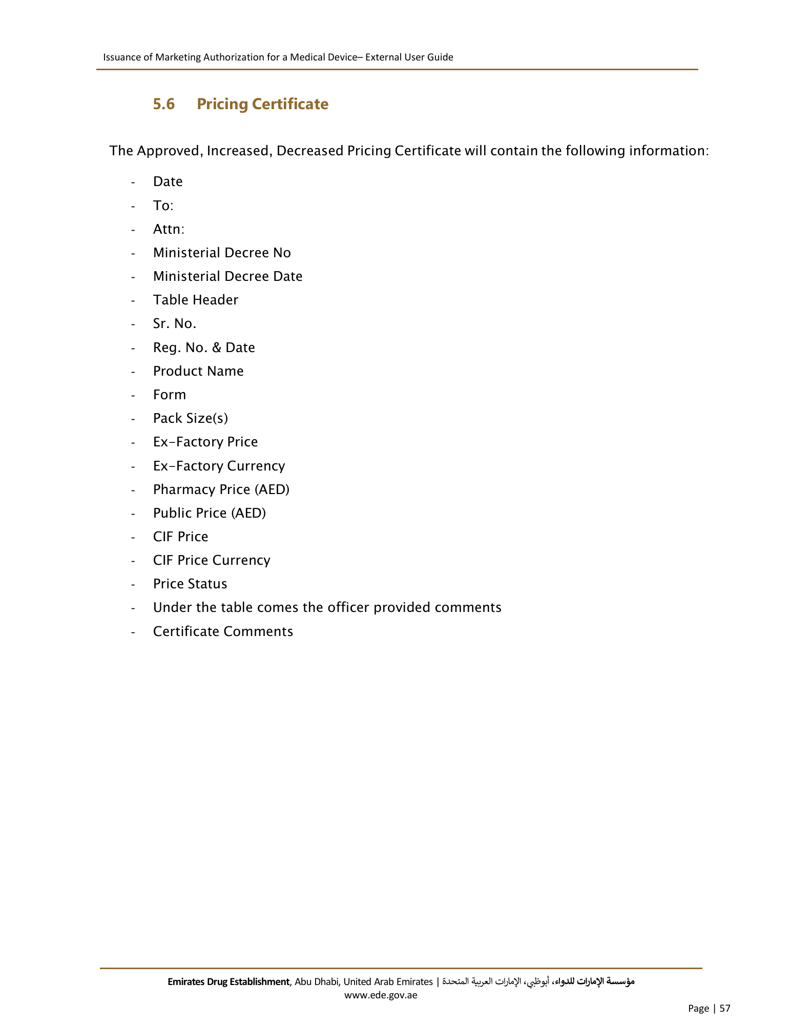 External User Guide — Issuance of Marketing Authorization for a Medical Device — original physical PDF page 55; full original layout and figures retained.