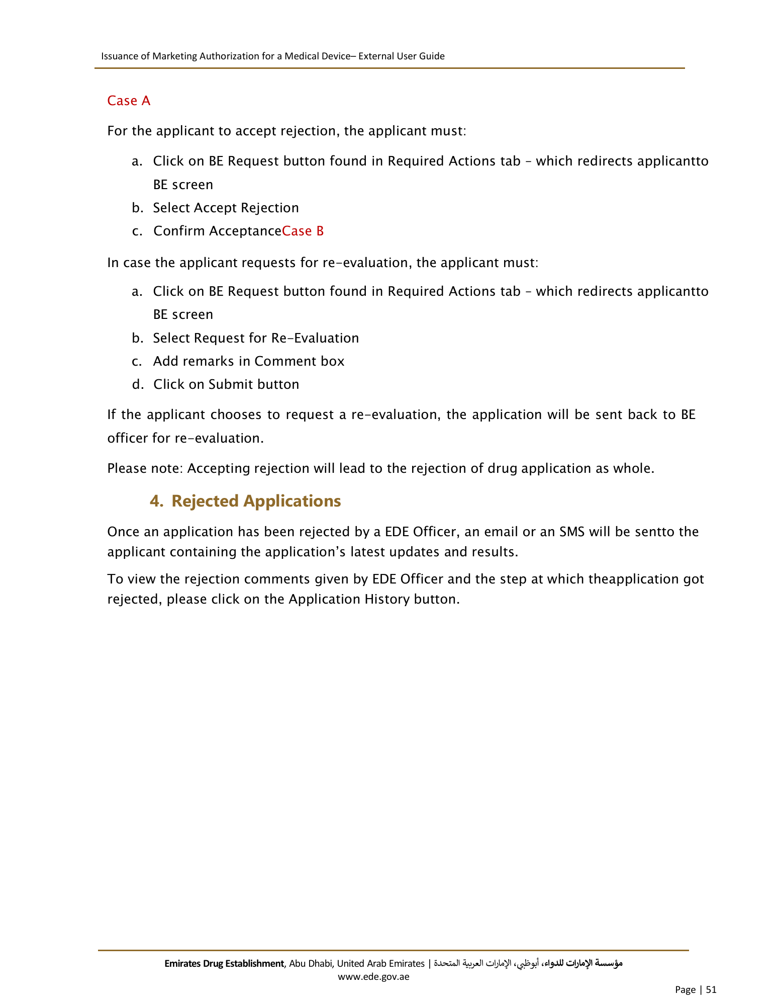 External User Guide — Issuance of Marketing Authorization for a Medical Device — original physical PDF page 49; full original layout and figures retained.
