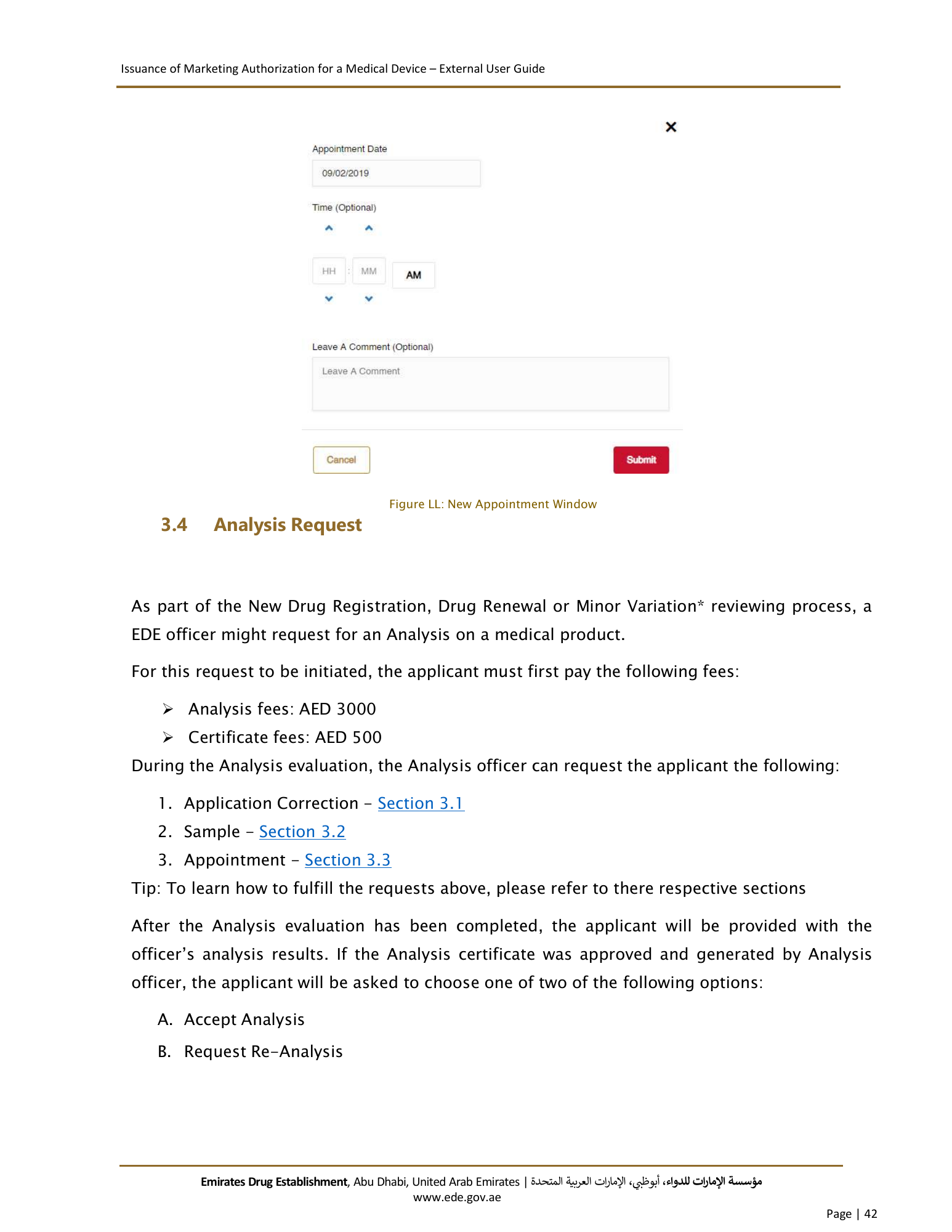 External User Guide — Issuance of Marketing Authorization for a Medical Device — original physical PDF page 40; full original layout and figures retained.