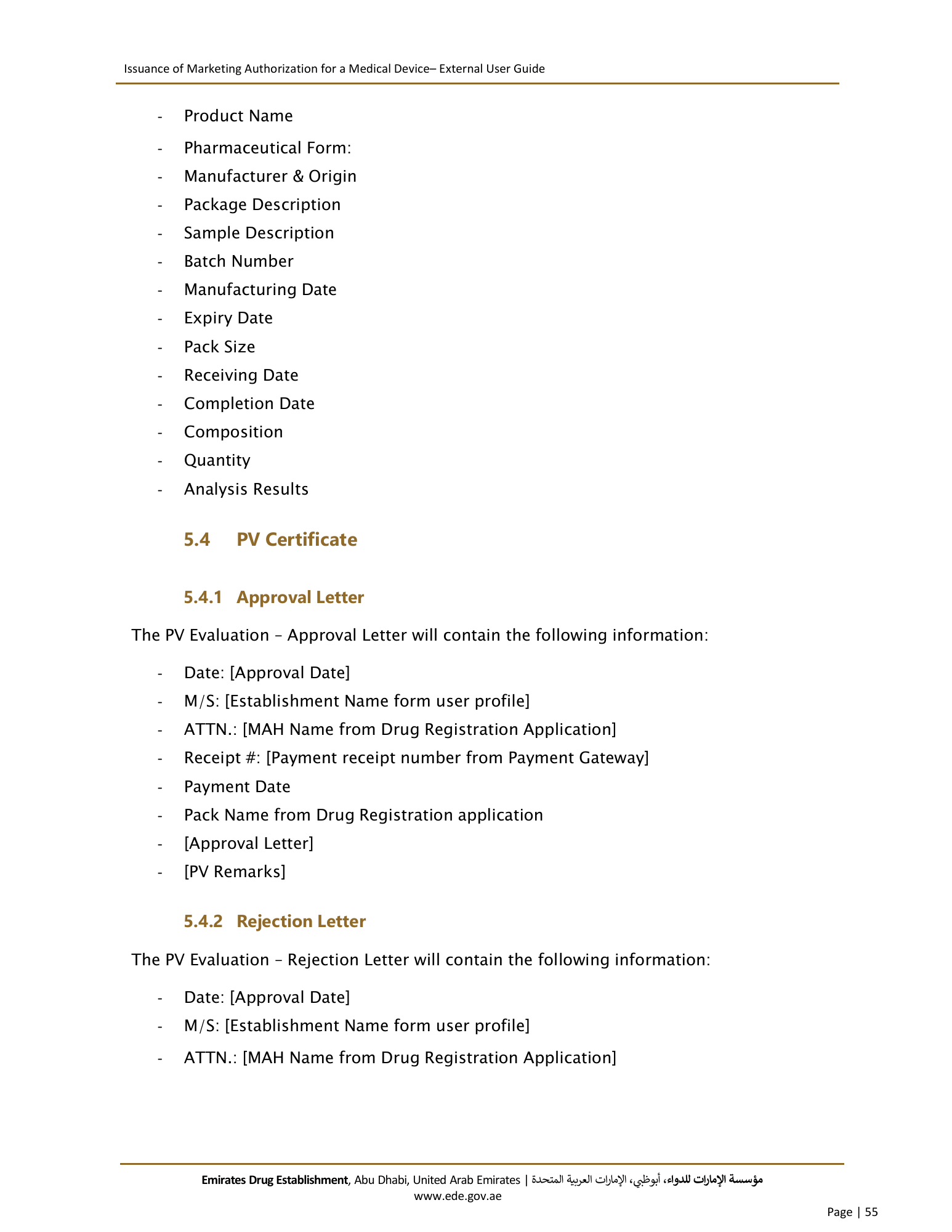 External User Guide — Issuance of Marketing Authorization for a Medical Device — original physical PDF page 53; full original layout and figures retained.