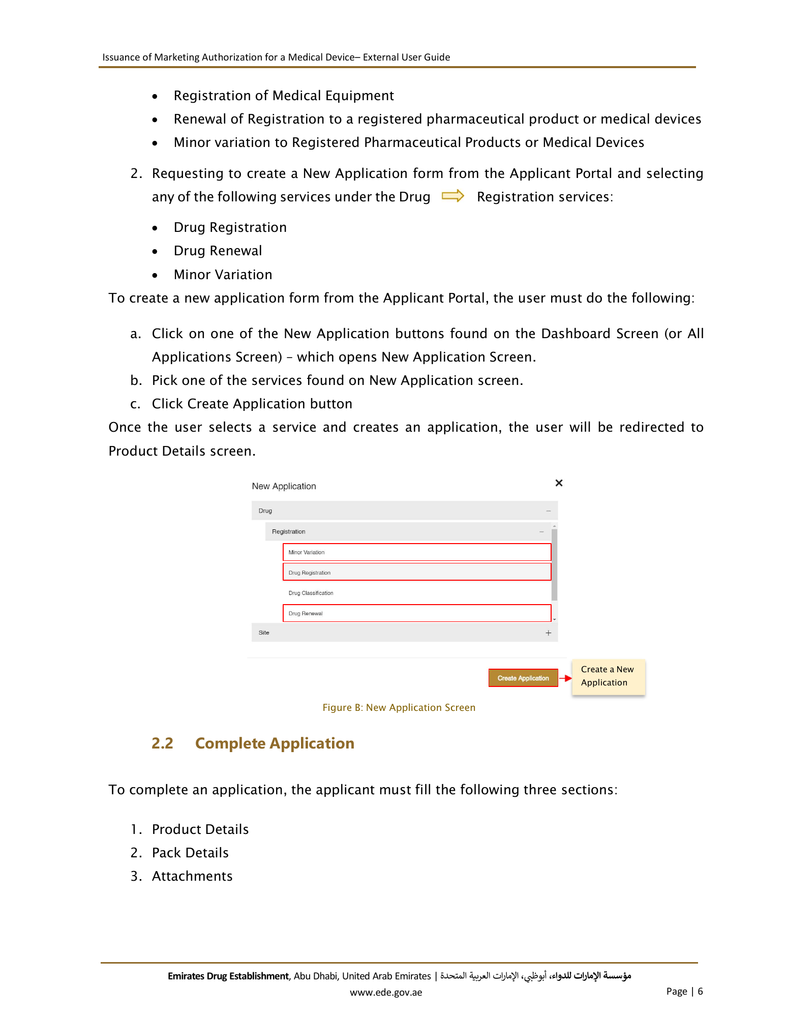 External User Guide — Issuance of Marketing Authorization for a Medical Device — original physical PDF page 6; full original layout and figures retained.