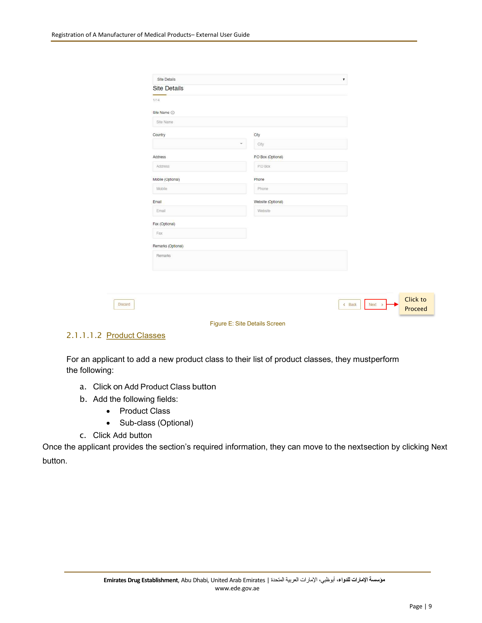 External User Guide — Registration of a Manufacturer of Medical Products — original physical PDF page 9; full original layout and figures retained.