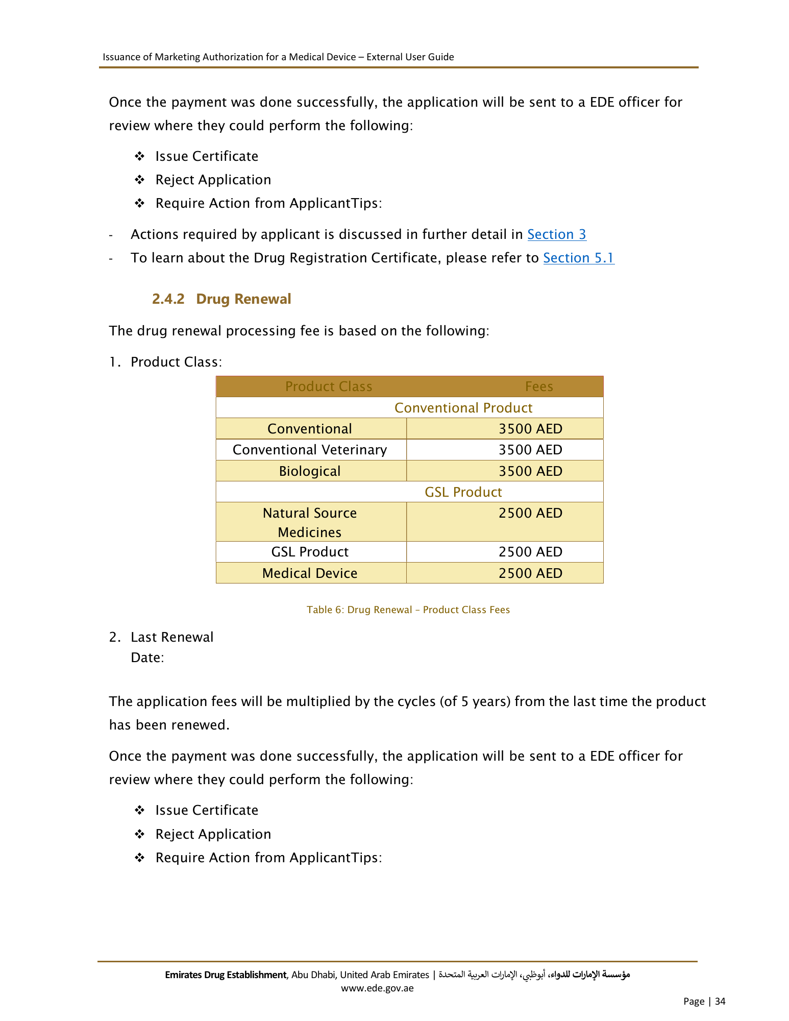 External User Guide — Issuance of Marketing Authorization for a Medical Device — original physical PDF page 32; full original layout and figures retained.