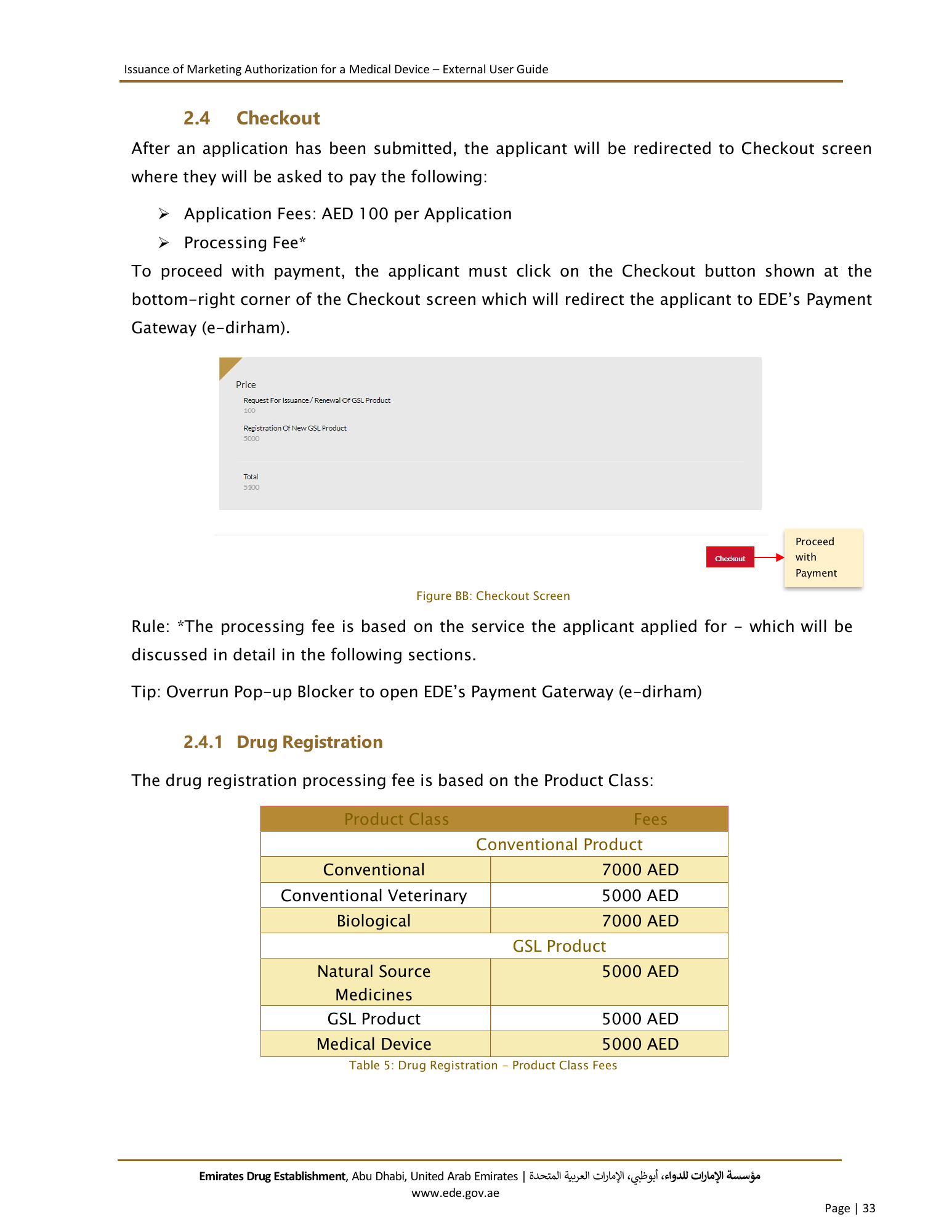 External User Guide — Issuance of Marketing Authorization for a Medical Device — original physical PDF page 31; full original layout and figures retained.