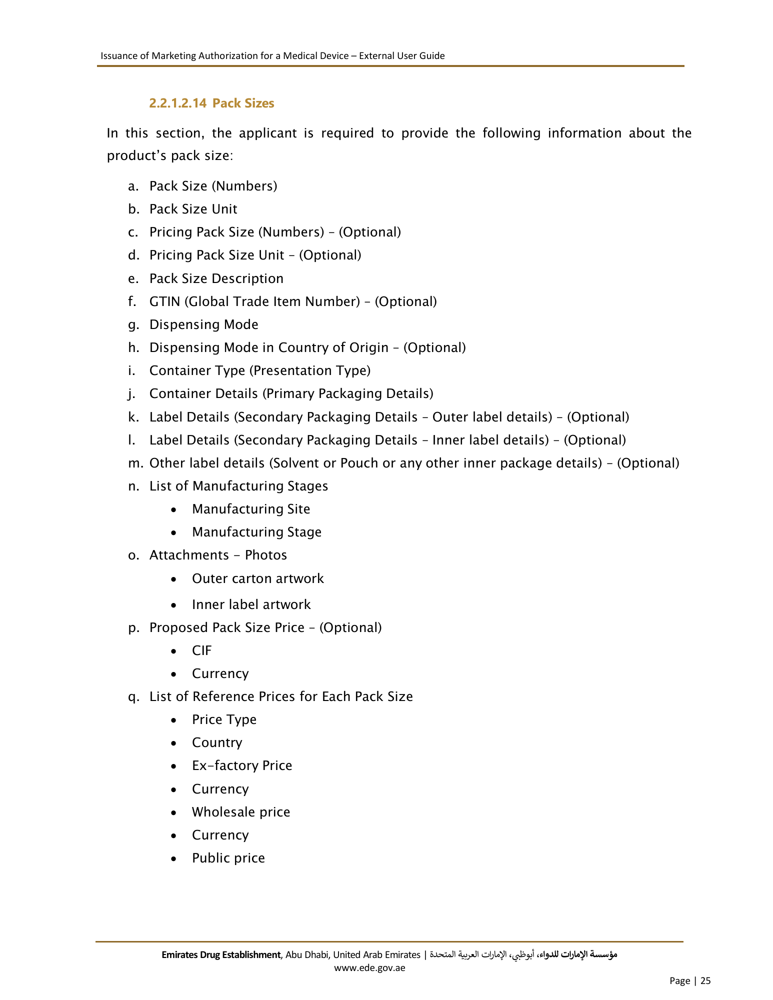 External User Guide — Issuance of Marketing Authorization for a Medical Device — original physical PDF page 23; full original layout and figures retained.