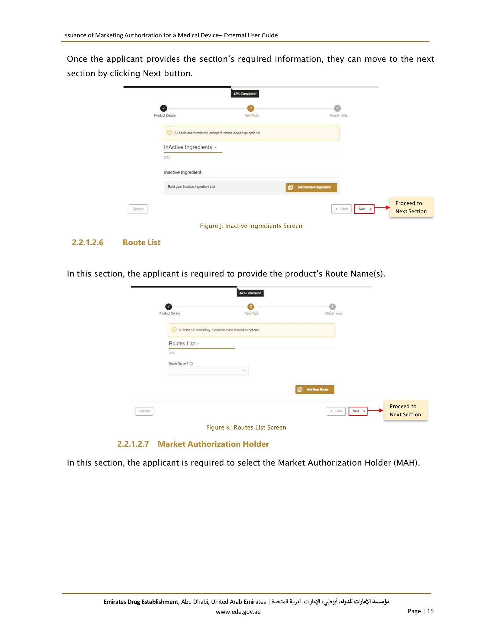 External User Guide — Issuance of Marketing Authorization for a Medical Device — original physical PDF page 15; full original layout and figures retained.