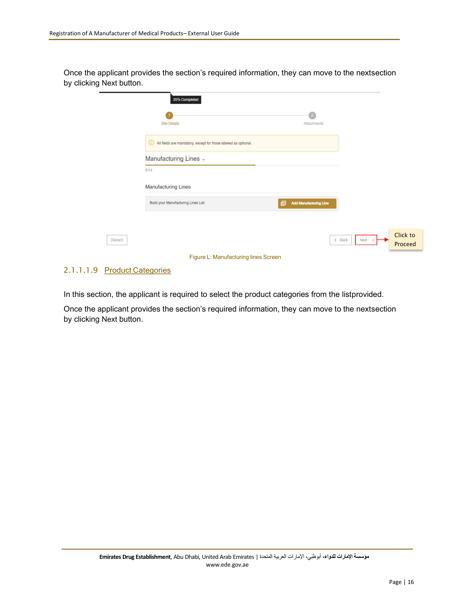 External User Guide — Registration of a Manufacturer of Medical Products — original physical PDF page 16; full original layout and figures retained.