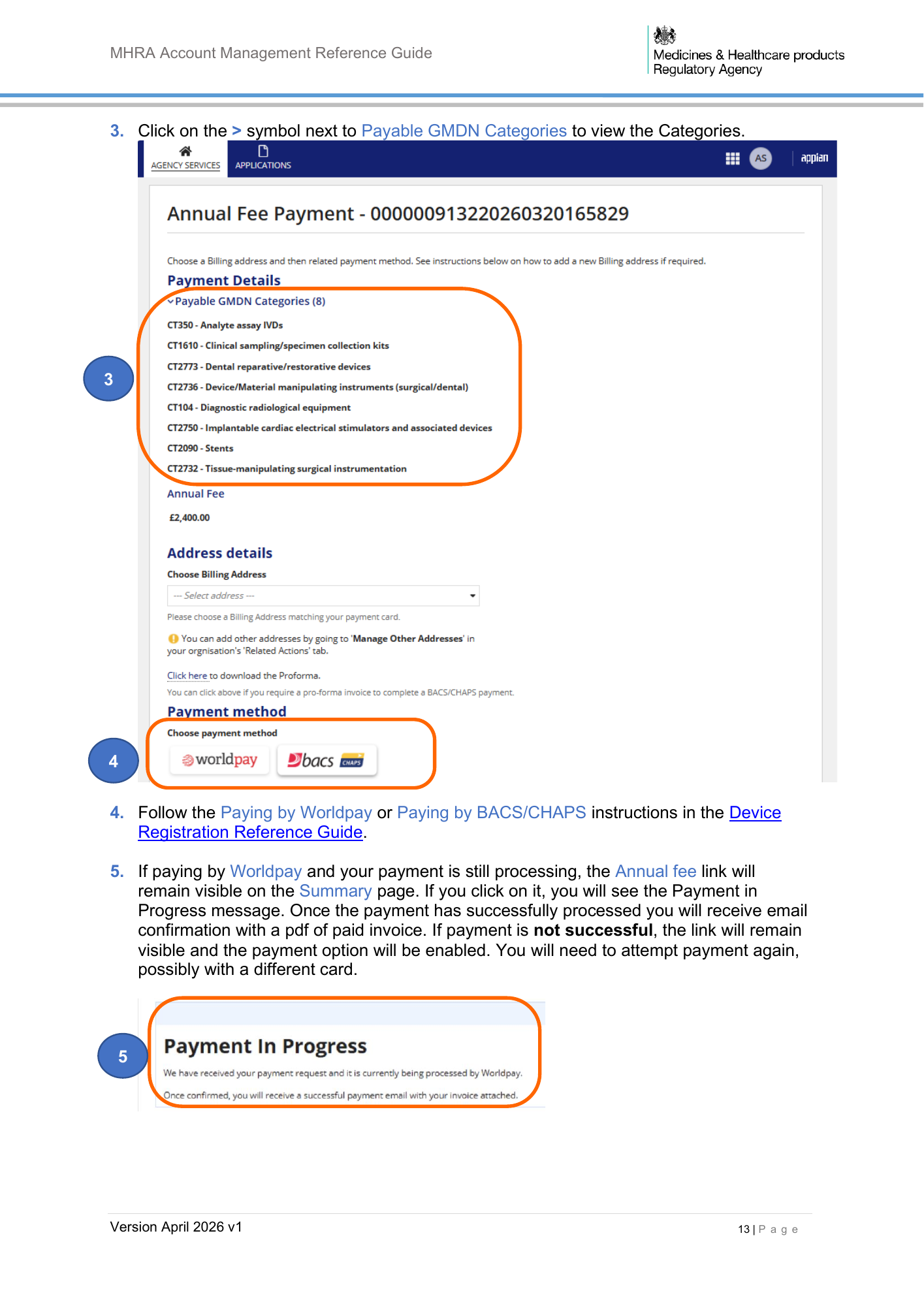 MHRA Account Management Reference Guide, April 2026 v1 — official PDF page 14