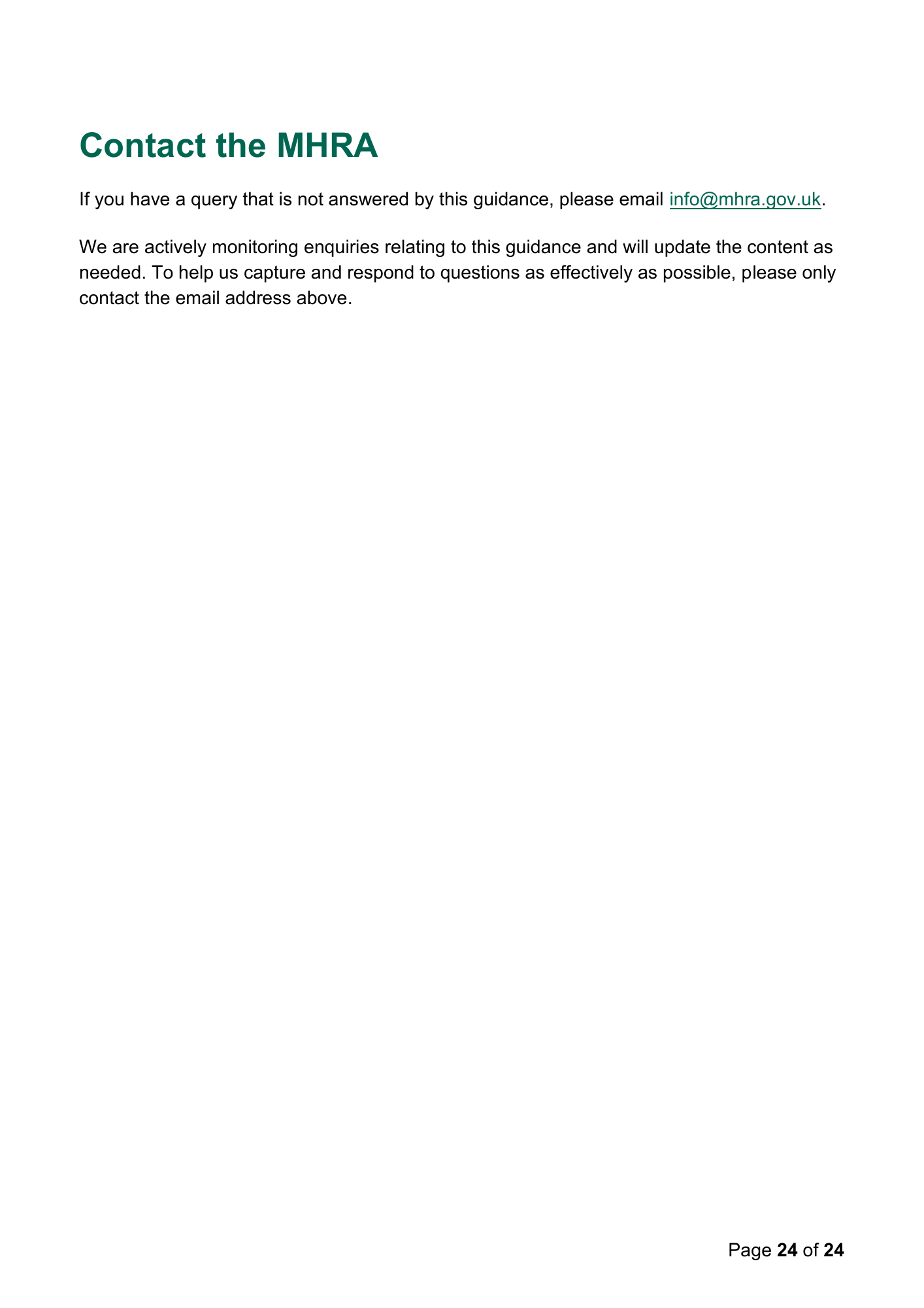 MHRA Device Registration Fee Guidance, April 2026 — official PDF page 24