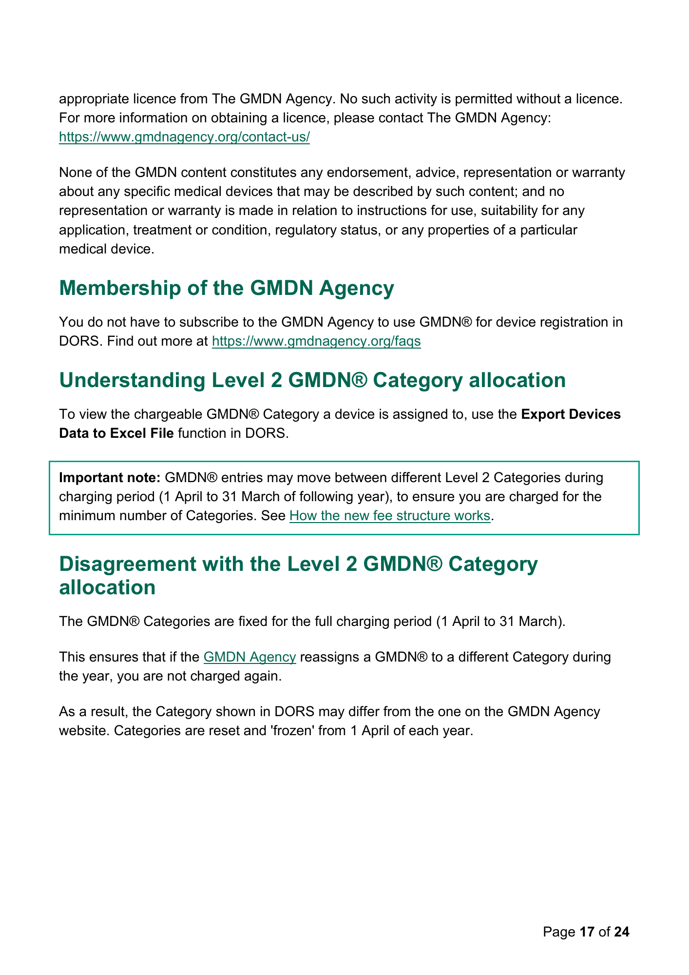 MHRA Device Registration Fee Guidance, April 2026 — official PDF page 17
