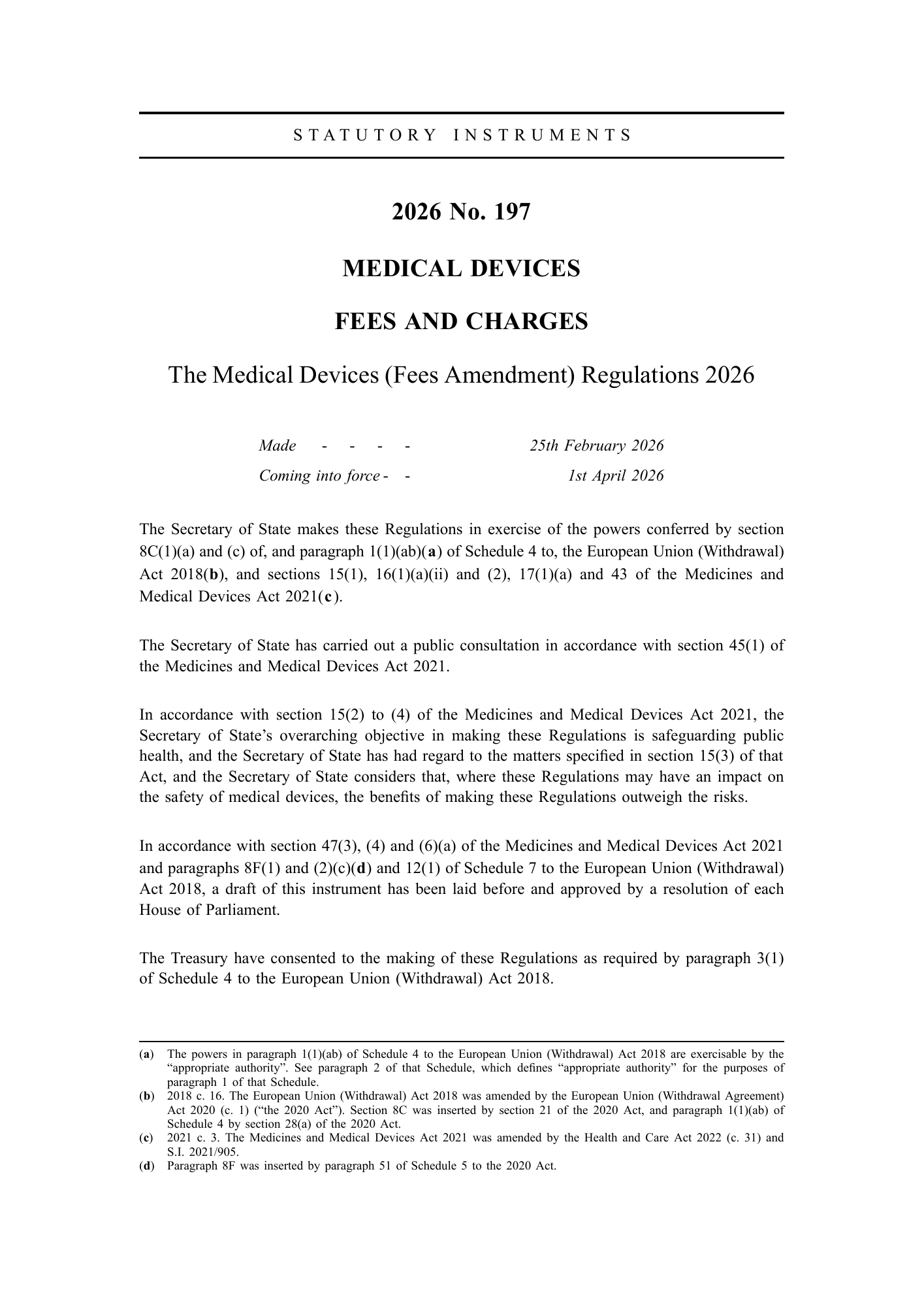 SI 2026/197 — official PDF page 1