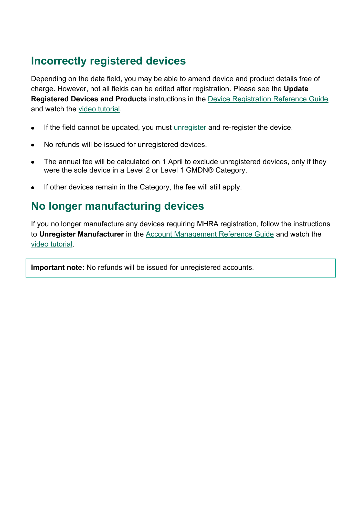 MHRA Device Registration Fee Guidance, April 2026 — official PDF page 14