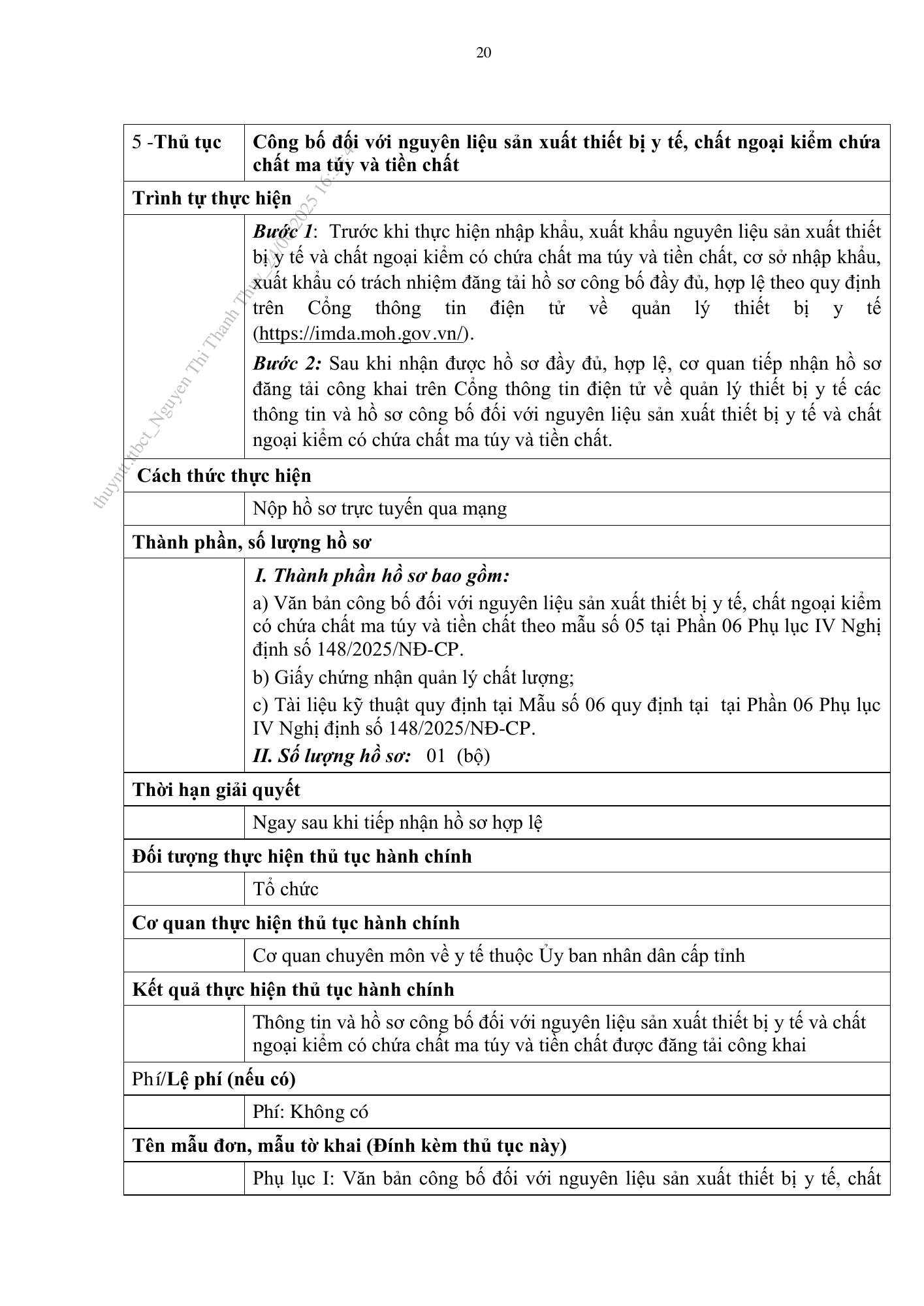 Quyết định 2075/QĐ-BYT — original official PDF physical page 20; complete source layout, tables and image text retained