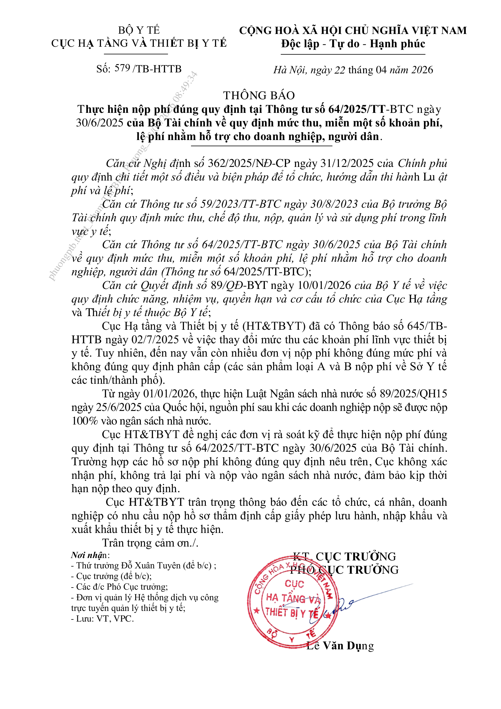 579/TB-HTTB — complete original official PDF page 1