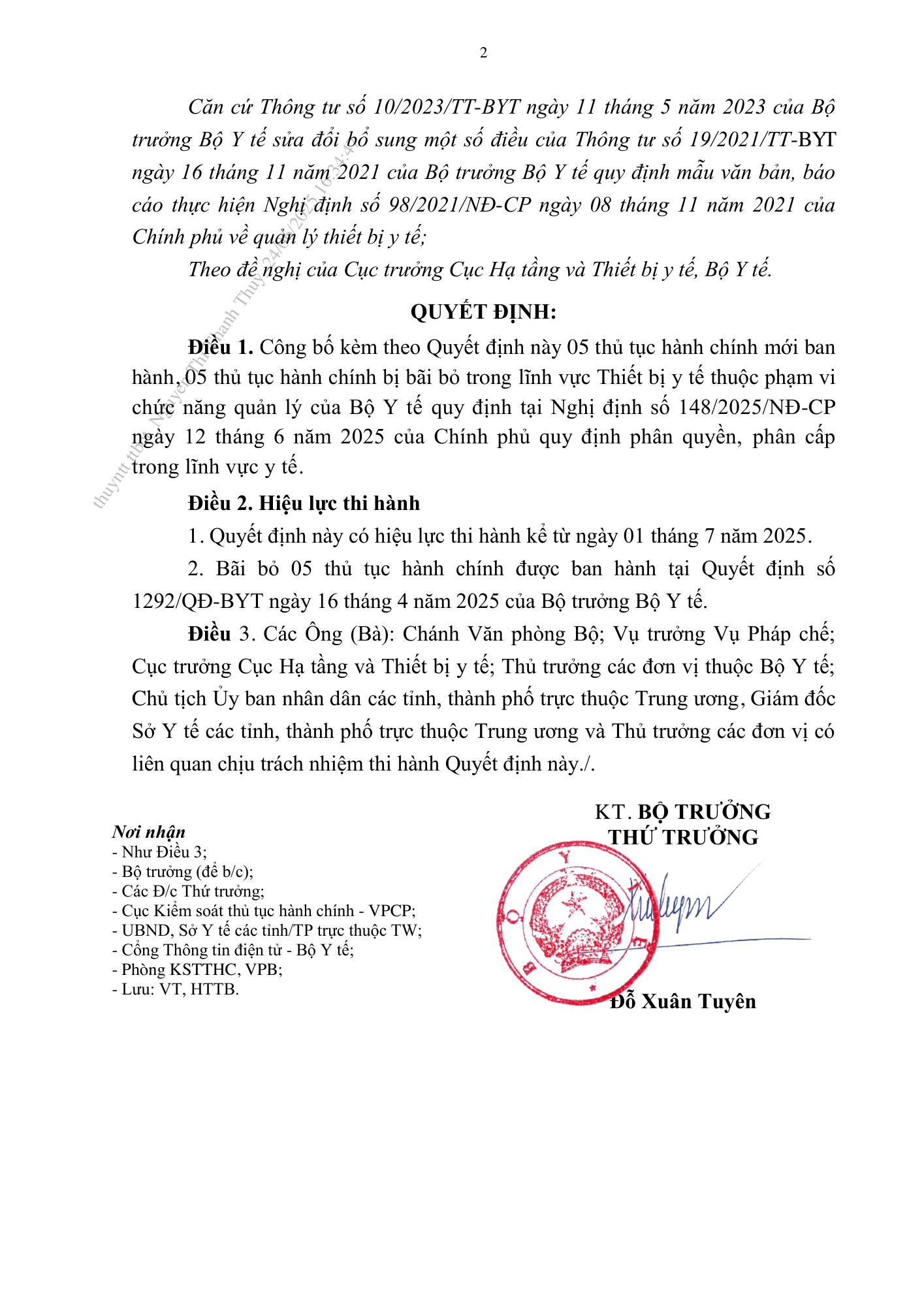 Quyết định 2075/QĐ-BYT — original official PDF physical page 2; complete source layout, tables and image text retained