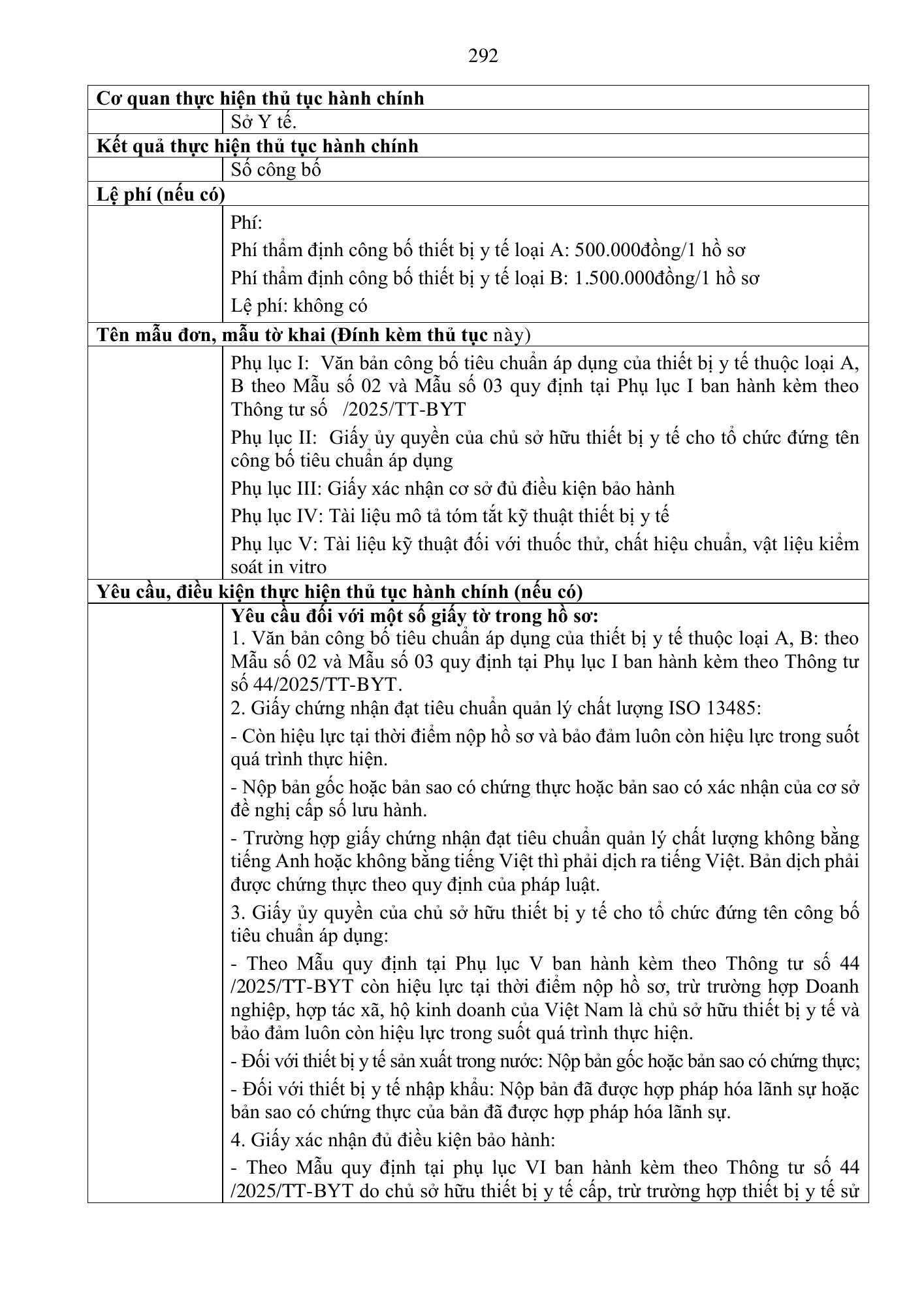 Quyết định 3618/QĐ-BYT — original official PDF physical page 292; complete source layout, tables and image text retained