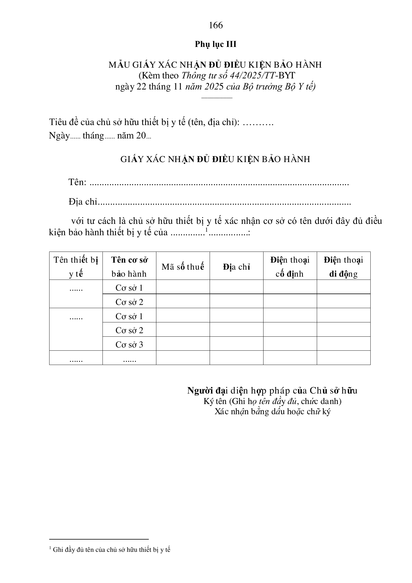 Quyết định 3618/QĐ-BYT — original official PDF physical page 166; complete source layout, tables and image text retained